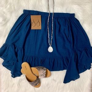 Bell sleeve off the shoulder top!